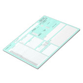 Aquamarin | Tagesplaner | 5 und 1 Lebensmitteljour Notizblock (angewinkelt)