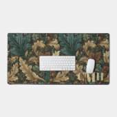 Aquamarin & Tan Vintag William Morris Floral Monog Schreibtischunterlage (Tastatur & Maus)