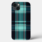 Aquamarin Tartan Chic Case-Mate iPhone Hülle (Rückseite)