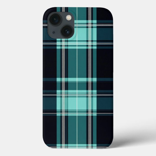 Aquamarin Tartan Chic Case-Mate iPhone Hülle (Rückseite)
