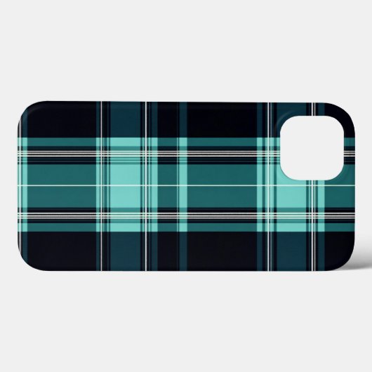 Aquamarin Tartan Chic Case-Mate iPhone Hülle (Rückseite (Horizontal))