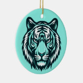 Aquamarin Tiger Keramik Ornament (Rechts)