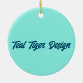 Aquamarin Tiger Keramik Ornament (Hinten)