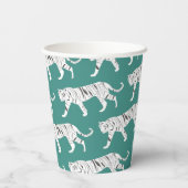 Aquamarin Tiger Pappbecher (Rückseite)