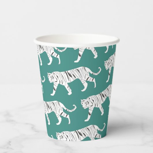 Aquamarin Tiger Pappbecher (Rückseite)