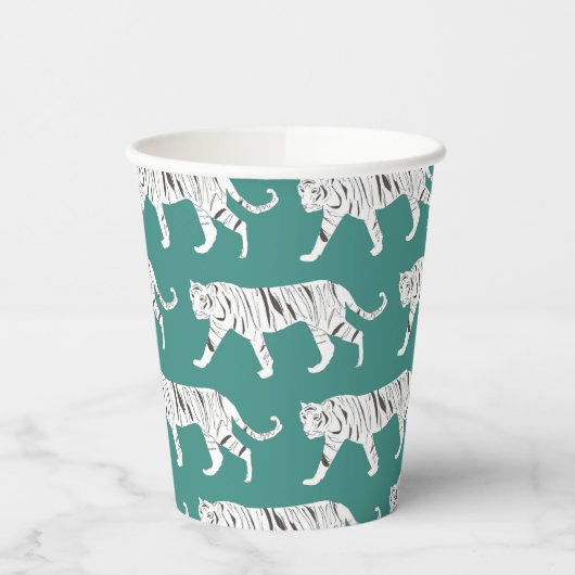 Aquamarin Tiger Pappbecher (Links)