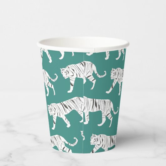 Aquamarin Tiger Pappbecher (Rechts)