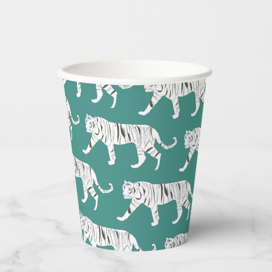 Aquamarin Tiger Pappbecher (Vorderseite)