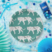 Aquamarin Tiger Pappteller (Party)