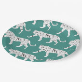 Aquamarin Tiger Pappteller (Schrägansicht)