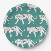 Aquamarin Tiger Pappteller (Vorderseite)