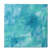 Aquamarin Türkis Abstrakt Fliese (Vorderseite)