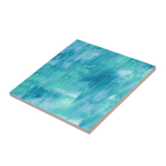 Aquamarin Türkis Abstrakt Fliese (Seite)