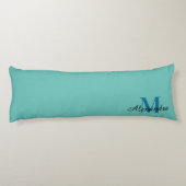 Aquamarin Türkis Aqua Blau Kissen in kräftigen Far (Rückseite)