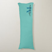 Aquamarin Türkis Aqua Blau Kissen in kräftigen Far (Vorderseite Vertikal)