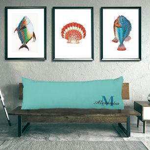 Aquamarin Türkis Aqua Blau Kissen in kräftigen Far