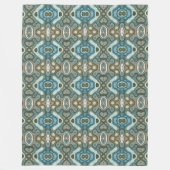 Aquamarin Türkis Blau Grau Braun Angesagte Bohemis Fleecedecke (Vorderseite)