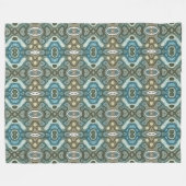Aquamarin Türkis Blau Grau Braun Angesagte Bohemis Fleecedecke (Vorderseite (Horizontal))
