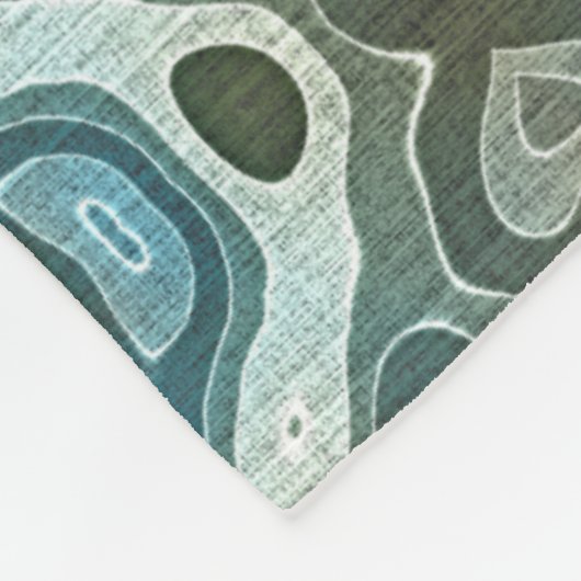 Aquamarin Türkis Blau Grau Braun Angesagte Bohemis Fleecedecke (Ecke)