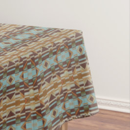 Aquamarin Türkis blau Orange Brown Tribal Art Tischdecke