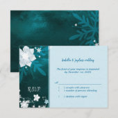 Aquamarin Türkis Bling Winter Wedding UAWG RSVP Karte (Vorne/Hinten)