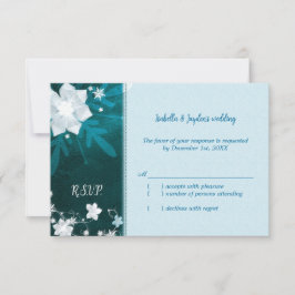 Aquamarin Türkis Bling Winter Wedding UAWG RSVP Karte
