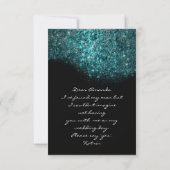 Aquamarin Türkis Blue Schwarz-weiß Confetti Sequin Einladung (Rückseite)