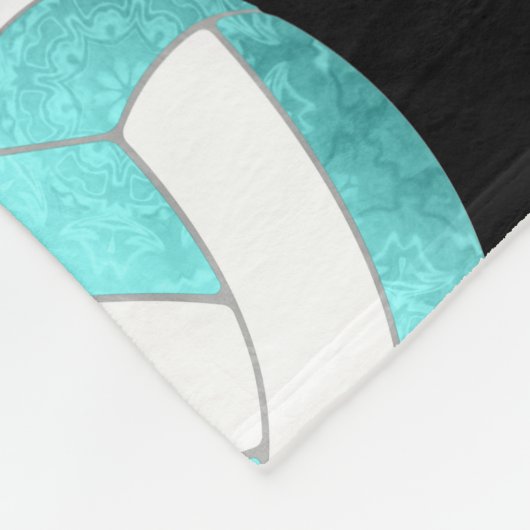 aquamarin türkis gürrisch I Liebe Volleyball Fleecedecke (Ecke)