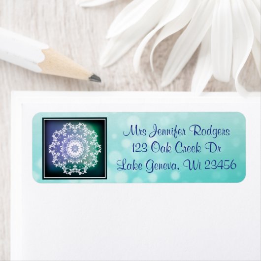 Aquamarin Türkis Mandala Abstrakt (Insitu)