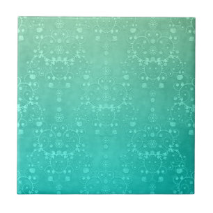 Aquamarin Türkis Mintgrün Fantastisches Damastmust Fliese