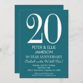 Aquamarin Türkis Moderne Einladungen zum Jubiläum (Vorne/Hinten)