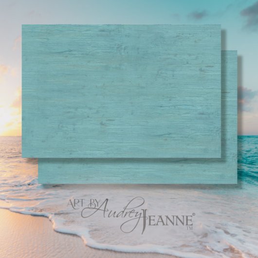 Aquamarin Türkis Ocean Blue Beach Wood Decoupage A Seidenpapier