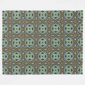 Aquamarin Türkis Ochre Retro Angesagte Bohemische  Fleecedecke (Vorderseite (Horizontal))