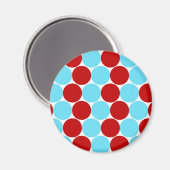 Aquamarin Türkis Red Big Polka Dots Muster Geschen Magnet (Vorderseite/Rückseite)