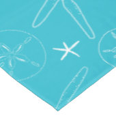 Aquamarin / Türkis Starfish & Sand Dollar Tableclo Tischdecke (Schrägansicht)