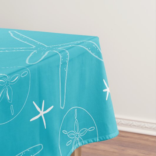 Aquamarin / Türkis Starfish & Sand Dollar Tableclo Tischdecke (Beispiel)