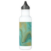 Aquamarin, türkis, Tan Fluid Art Marmor Personalis Edelstahlflasche (Links)