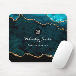 Aquamarin - Türkis und Gold Agate Business Mouse P Mousepad