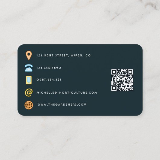 Aquamarin - Türkis und Gold Agate Stone QR Code Visitenkarte (Rückseite)