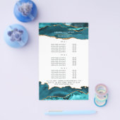 Aquamarin - Türkis und Gold Agate Stone Services Flyer (Einzeln)