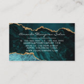 Aquamarin - Türkis und Gold Agate Treuekarte (Rückseite)