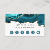 Aquamarin - Türkis und Gold Agate Treuekarte (Vorderseite)