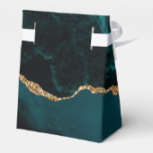 Aquamarin - Türkis und Gold Geode Agate Corporate Geschenkschachtel (Rückseite)