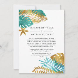 Aquamarin - Türkis und Gold Tropical Guest List Ankündigung
