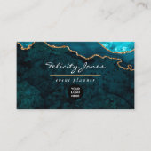 Aquamarin - Türkis und Goldgeode Agate Stone Visitenkarte (Vorderseite)