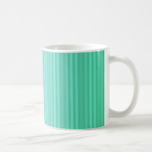 Aquamarin Türkis und Grün Vertikal Streifen Muster Kaffeetasse