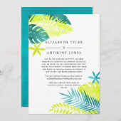 Aquamarin - Türkis und Lemon Tropical Guest List Ankündigung (Vorne/Hinten)