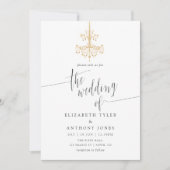 Aquamarin - Türkis und Paris Hochzeit mit Gold Chi Einladung (Vorderseite)