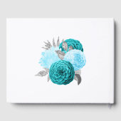 Aquamarin - Türkis und Silberblume Gästebuch (Rückseite)