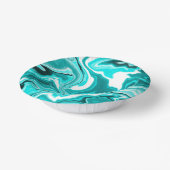 Aquamarin, türkis und weißer Marmor Pappteller (Gewinkelt)